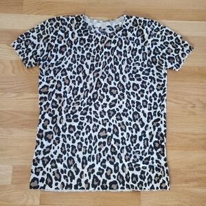 Loft Short Sleeve Cheetah Print Top NWOT